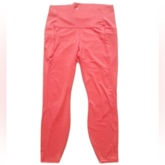 All in Motion Women's High-Rise Flex Keyhole 7/8 Leggings - Size XXL Coral Pants - Picture 1 of 13